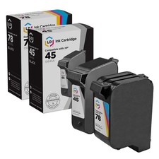 Reman Ink Replacements for HP 45  78 1 Blk, 1 Color, 2-Pk 