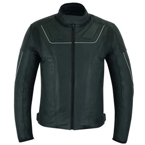 Veste de moto en cuir de vache premium pour hommes CE Armure