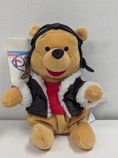 Disney Store Pilot Aviator Winnie The Pooh Mini Bean Bag 8" Plush Vintage w/ tag
