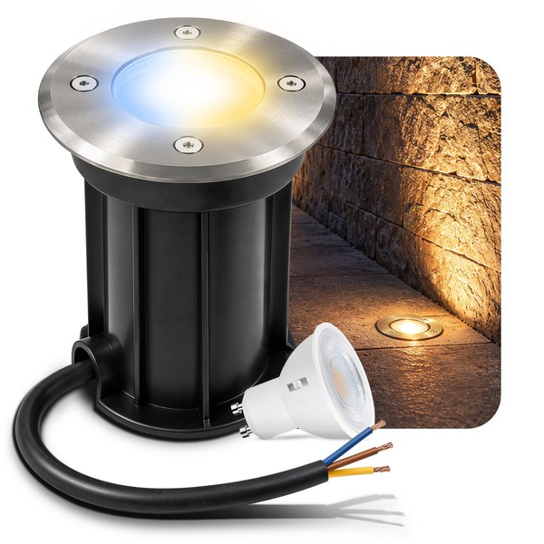 Boru Garten Bodenstrahler IP67 Led GU10 6W Drei Einstellbaren Lichtfarben 3CCT-image
