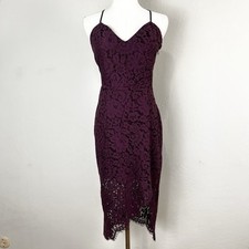 Lovers & Friends Skylight Midi Dress Merlot Wine Lace Up Sleeveless Sz Small