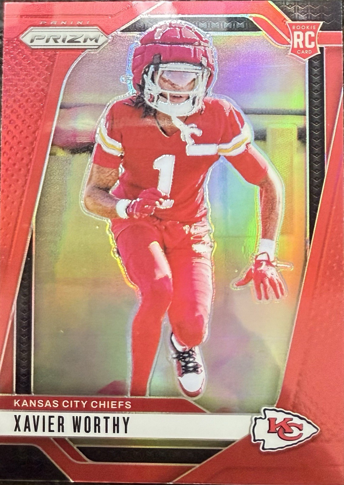 2024 Panini Prizm Football Xavier Worthy #399 Rookie RC RED SP SSP Chiefs 🔥🏈