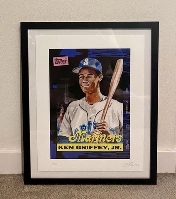 殿堂博物館級！ グリフィー 親子 サイン入り ポスター　大盤フォト Ken Griffey Jr 棒球MLB 原始亲笔签名海报、印刷品| eBay
