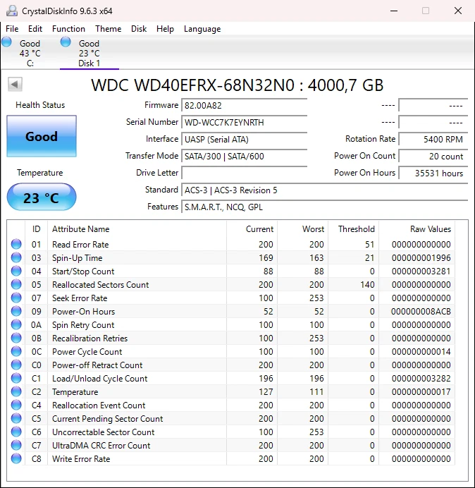WD RED 4TB WD40EFRX 5400U/min SATA III 64MB 3.5" NASware 3.0 WESTERN DIGITAL HDD - Bild 4 von 4