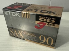 Lot Of 3 TDK SA-X 90 High Position TYPE II Blank Audio Cassette Tape NEW Sealed