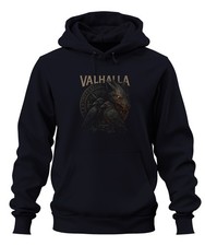 Valhalla Odin Hugin Munin Raben Wolf Wikinger Runen Nordisch Saga Unisex Hoodie 