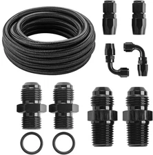 AN6 15FT Automatic Transmission Cooler Line Kit For 4L60E 4L65E - Black Nylon Br