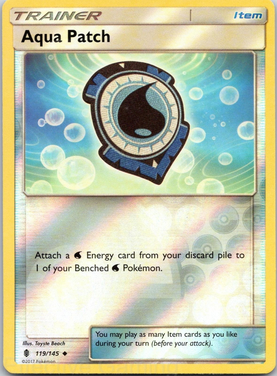 Aqua Patch 119/145 Uncommon Guardians Rising Pokemon Reverse Holo NM