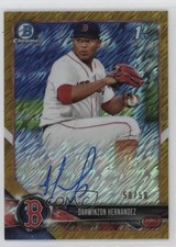 2018 Bowman Chrome HTA Gold Shimmer Refractor 50/50 Darwinzon Hernandez Auto 8az