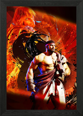 Ryu vs. Ken Framed Wall Art Poster Canvas Print Picture