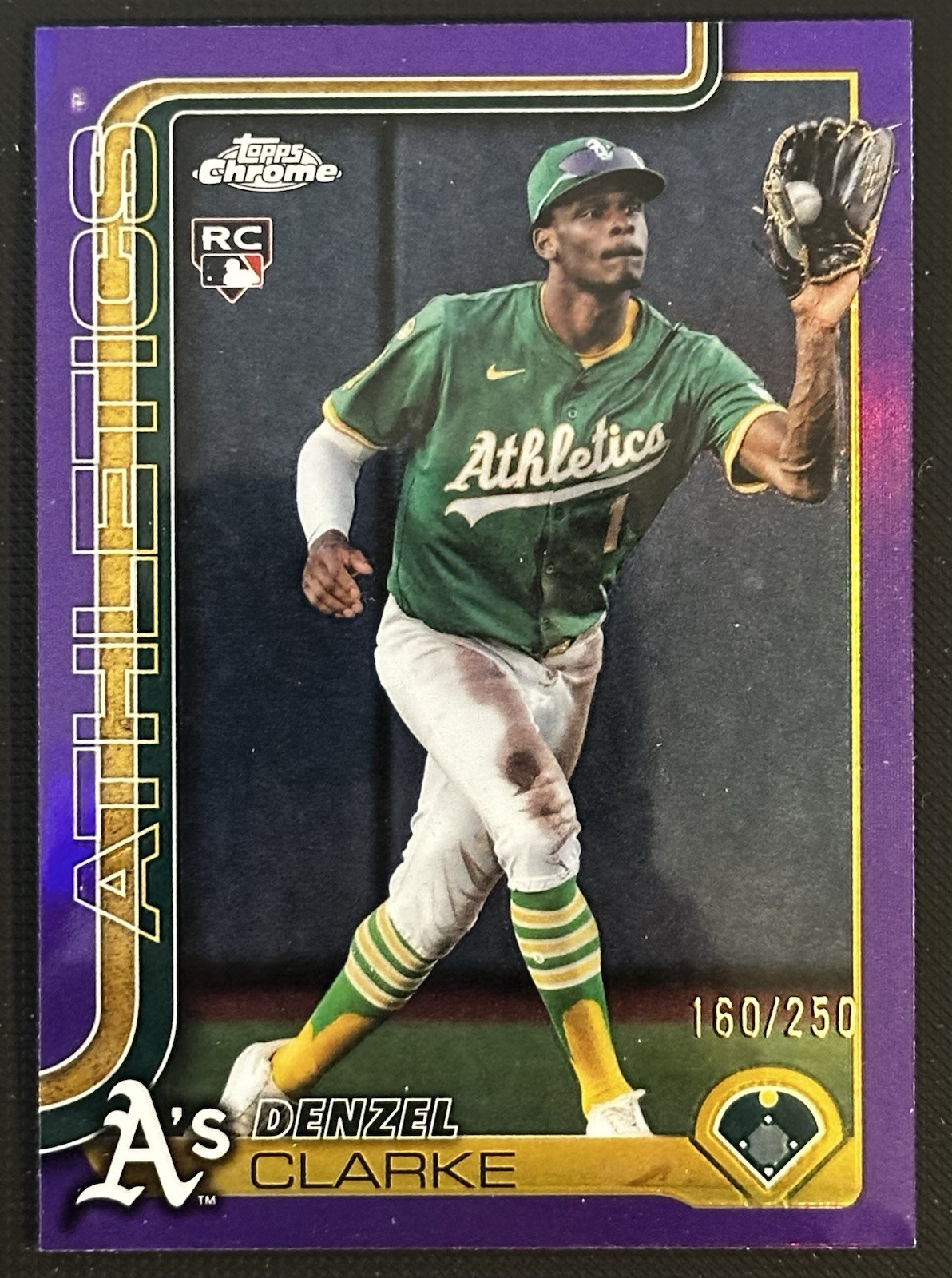2025 Topps Chrome Update Purple Border Card #USC15 Denzel Clarke RC 160/250