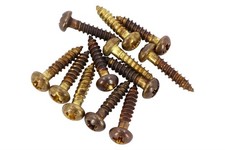 2 x 3/8" Humbucker Aged Brass Baseplate mounting screws pickup makers