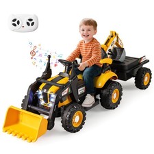 4 in 1 Ride on Tractor, Excavator  Bulldozer for Kids, Trailer, Shovel Bucket