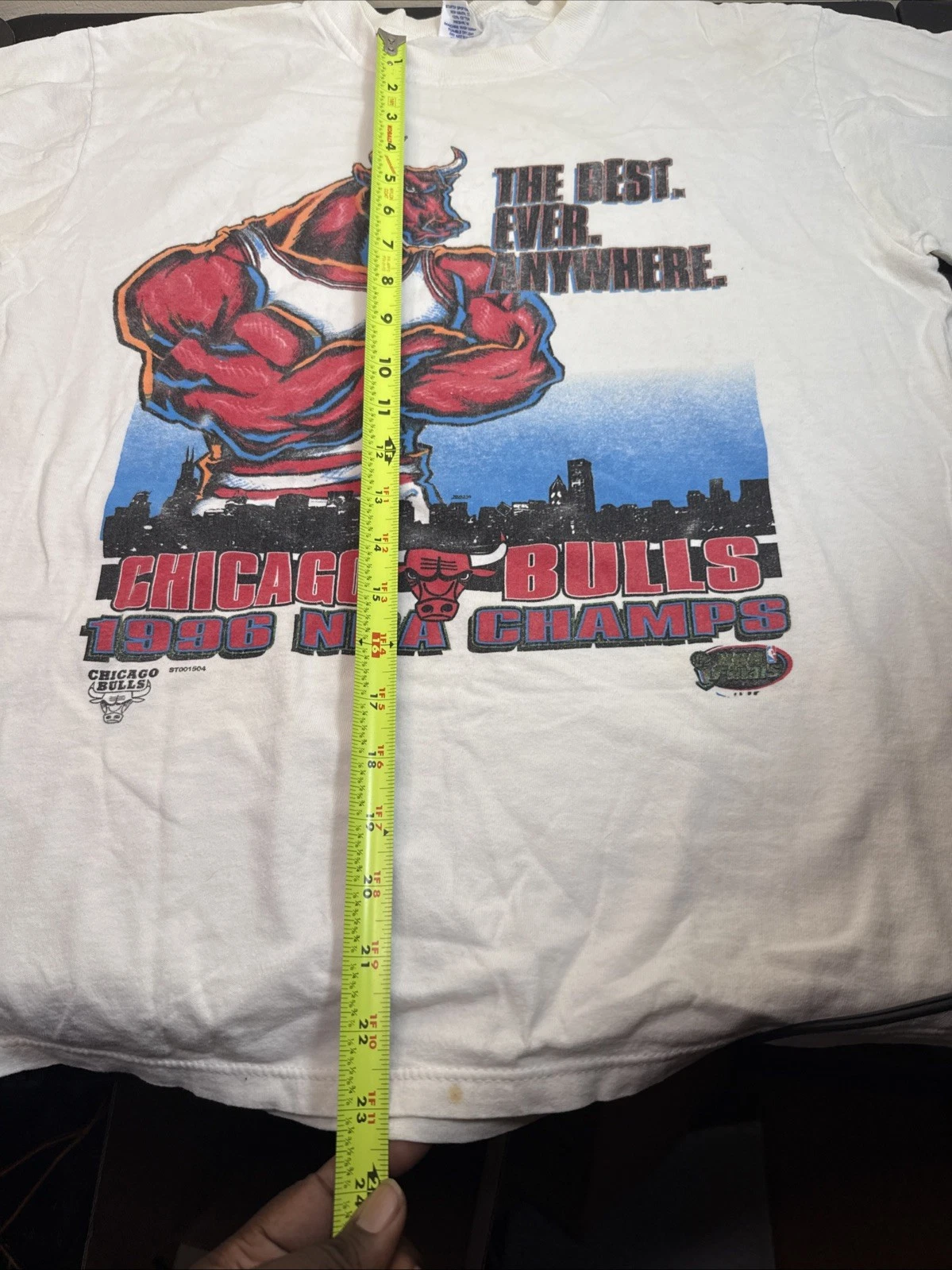 VTG 1996 Chicago Bulls Starter T-Shirt The Best Ever Anywhere Single Stitch M - product detail image 9
