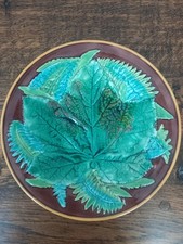 George Jones Leaf And Fern  Majolica Plate C1870