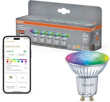 Osram Smart+ LED Spot RGB PAR16 (Back of 5, GU10, 5W) RGB White Wifi