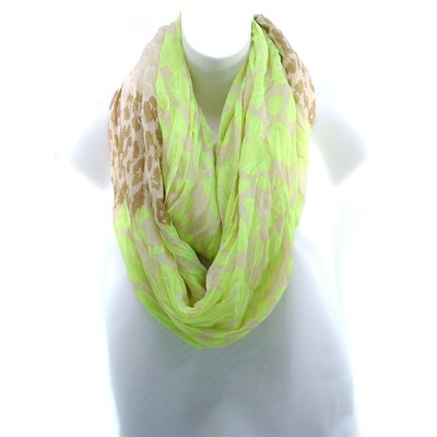 Luxury Dasein Women's Two Toned Leopard Print Infinity Loop Soft Scarf