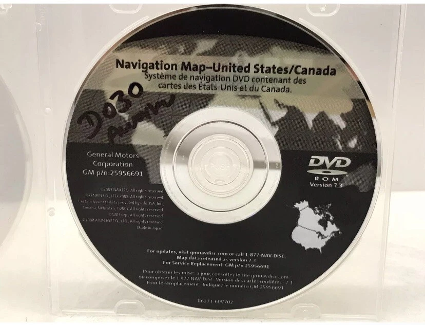 NAVIGATION SYSTEM MAP DVD USA/CANADA P/N 25956691 VERSION 7.3 "D030" - Image 2 of 4
