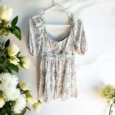 Juniors Babydoll Dress - White and Purple