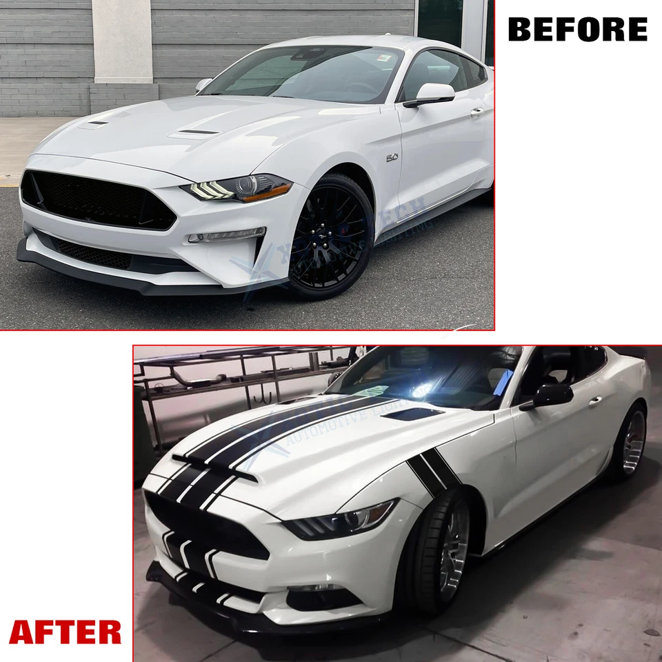 Calcomanías adhesivas para maletero techo capó barras marca hachís guardabarros para Ford Mustang 2015-2023 Foto 2 de 4
