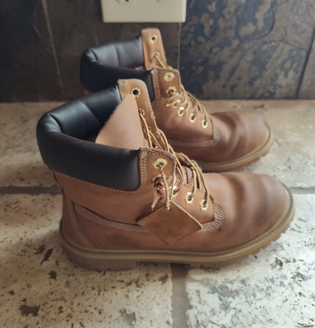 Timberland Men's 12909 Brown Leather Lace-Up Boot Size 5M Women's 6.5