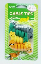 Brand New Tzumi - Bytes Cable Tie 4-Pack - Shark/Duck/Alligator/Clownfish