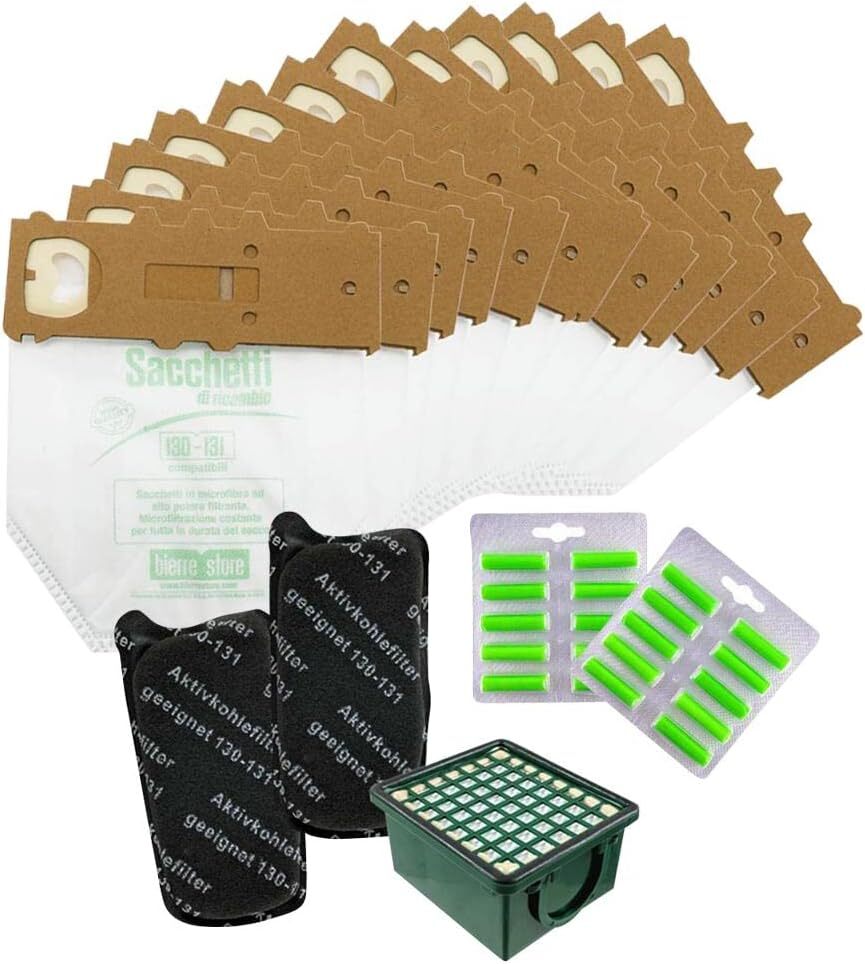 SACCHETTI FOLLETTO VK 131 130 12 PZ MICROFIBRA + FILTRI COMPATIBILI