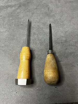 Wood Handle Scratch Awl Ice Pick Lot of 2 Kitchen Utensils