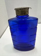 Vintage Bourjois Talcum Powder Dispenser Bottle Cobalt Blue 