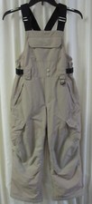 Lands End Kids Insulated Ski Snowboard Bib Snow Pants Khaki Tan Size 8 -Rare