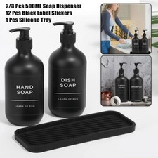 2/3PCS 500ml Soap Dispenser With Labels Hand Pump Lotion Bottle For Shampoo Gel