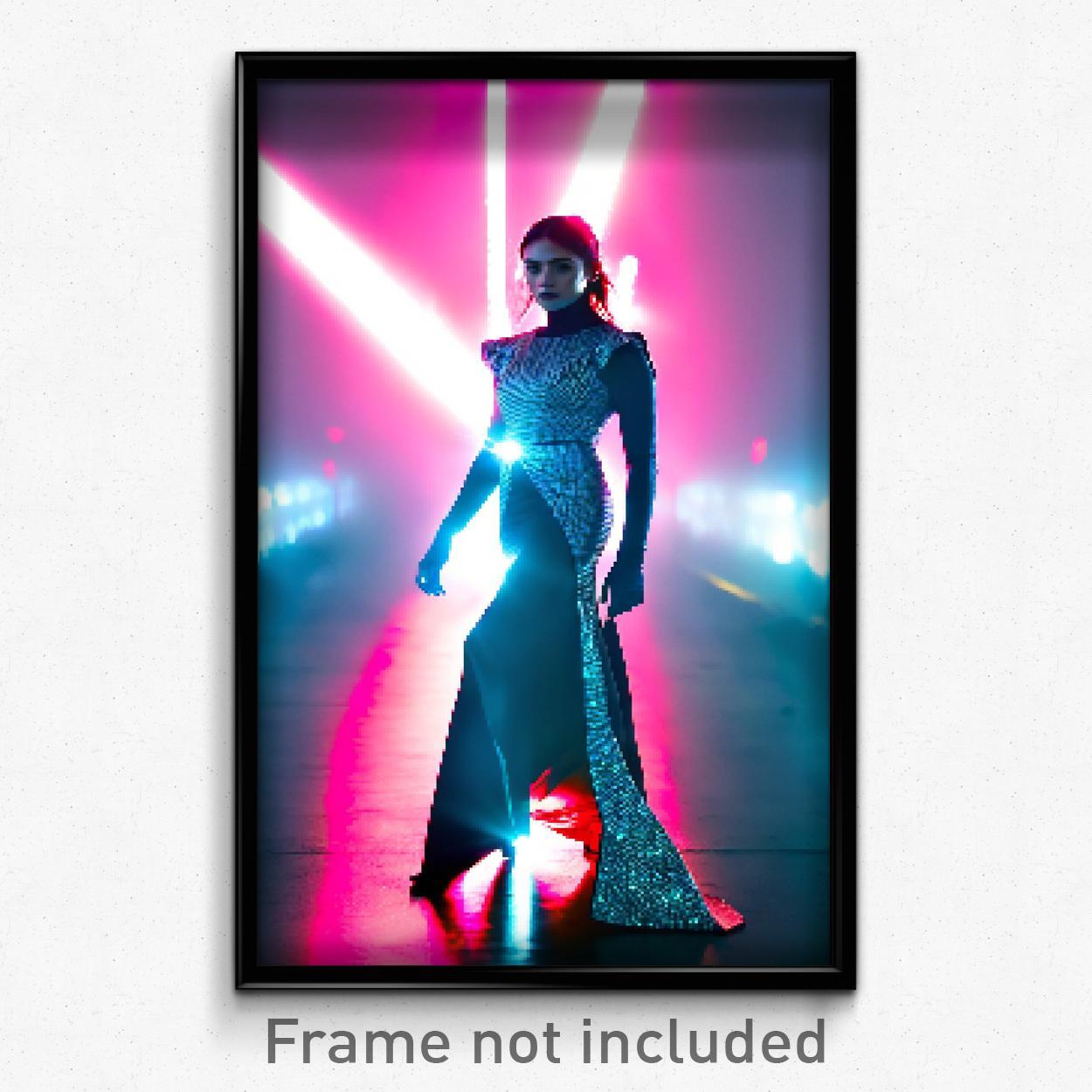 Pixel Art Poster - Dazzling Slit (8 Bit Psychedelic Trippy Video Game Print)