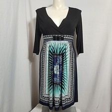 Studio I Women's Size 16 3/4 V-Neck 3/4 Sleeve Pullover Dress