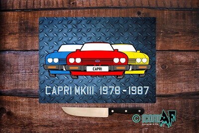 Capri Lover - strukturiertes Hartglas-Hackbrett - Oldtimer-Geschenk