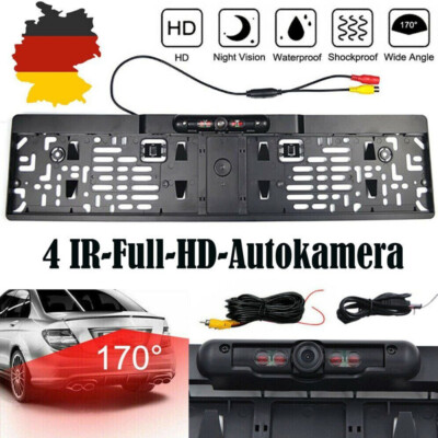 170° IR LED Rückfahrkamera Nummernschild Kennzeichen Einparkhilfe Halter IP68