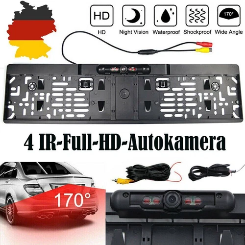 Auto Rückfahrkamera Kennzeichen LED 170° IR Einparkhilfe Nummernschild Halter DE - Bild 2 von 16