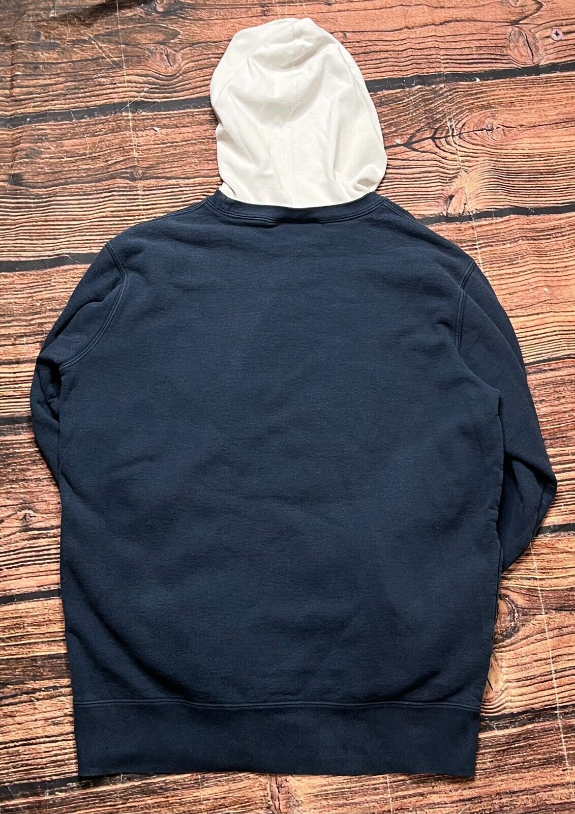 2000s Supreme 1994 Logo Arm Patch Two Tone Hoodie Navy 