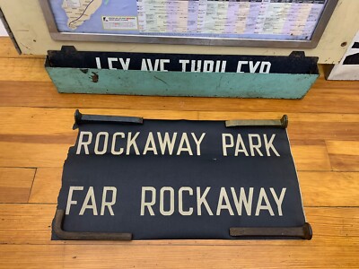 NY NYC SUBWAY ROLL SIGN FAR ROCKAWAY BEACH ATLANTIC OCEAN PARK BOARDWALK QUEENS