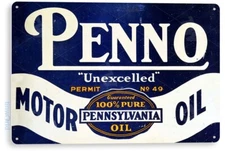 Penno Motor Oil Sign, Gas Station, Garage, Auto Shop, Retro Tin Sign B517
