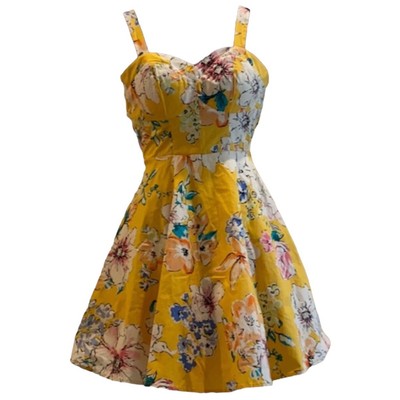 Bailey Blue Strapless Yellow Floral Mini Dress Size S Teen Jrs | eBay