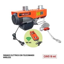 Paranco elettrico con telecomando Wireless 40mt  montacarichi sollevatore 250 kg