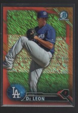 JOSE DeLEON 2016 BOWMAN CHROME PROSPECTS ORANGE SHIMMER REFRACTOR #BCP151