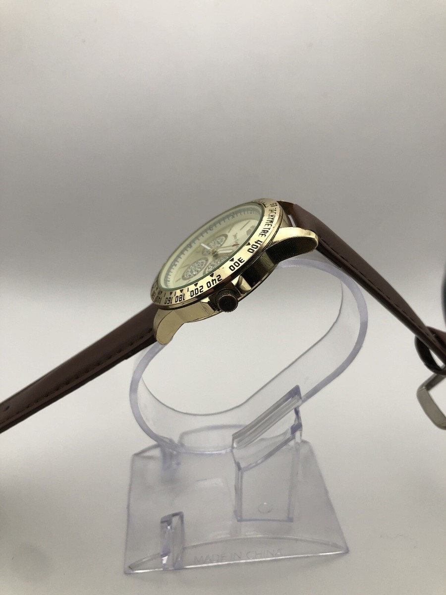 Women’s Juicy Couture Watch Brown Band (New Battery) Gold Bezel & Face Black Lbl Women main image 4