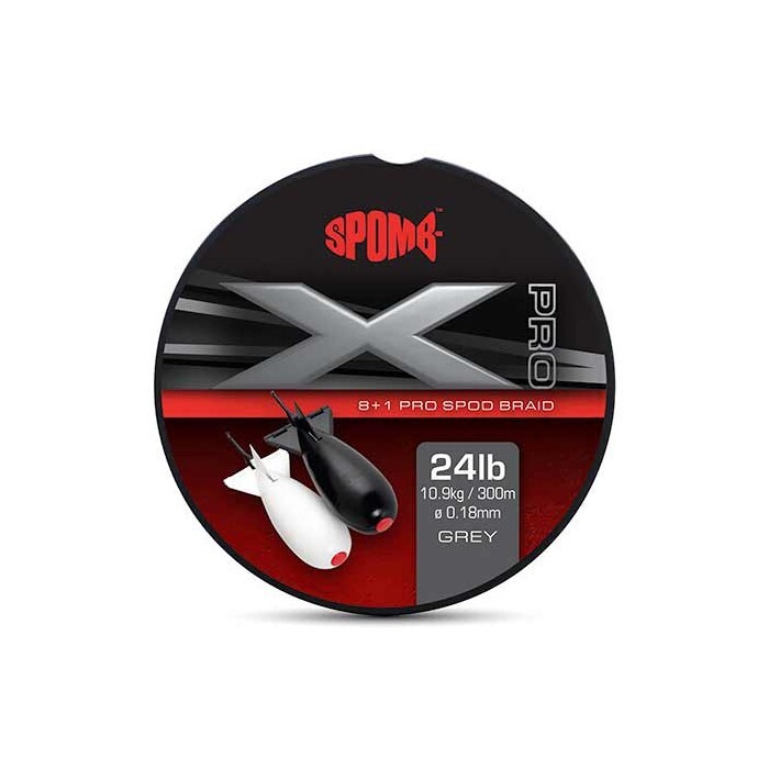 Spomb X Pro Braid Grey 0.18mm 24lbs Carp Fishing Baiting Line - DBL004