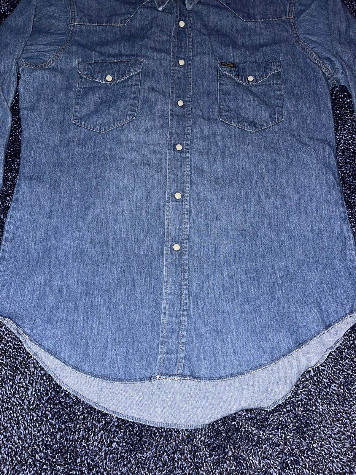 Vintage Maverick Mens Denim Shirt Pearl Snap Long Sle… Gem