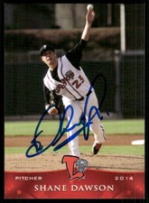 2014 Lansing Lugnuts SHANE DAWSON Signed Card autograph auto BLUE JAYS CANADA