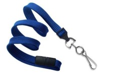 Lot of 100 Royal Blue 3/8" Breakaway Lanyards w/ Nickel-Plated Steel Swivel Hook