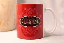 Celestial Seasonings Mug Red Geometrical 12oz Coffee Tea Cup 2016 New Old Stock