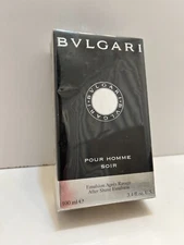 Bvlgari Pour Homme Soir 3.4 oz / 100 ml After-Shave Emulsion New in Sealed Box