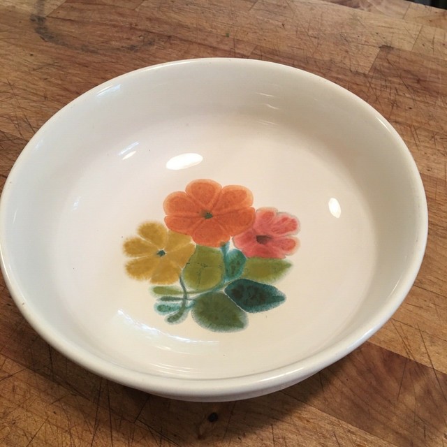 Franciscan Earthenware Floral Salad Serving Bowl Vintage 1970's USA